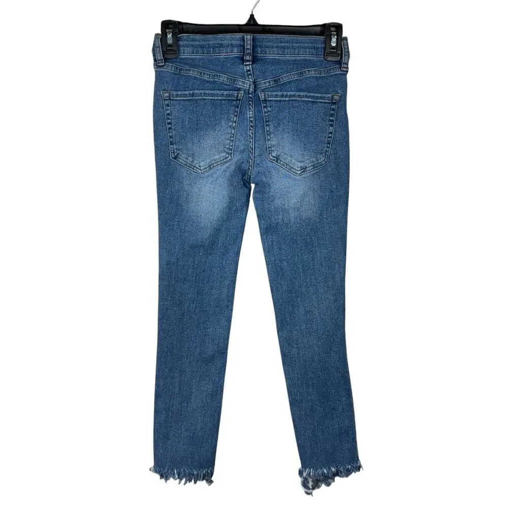 Free People SZ 24 Great Heights Jeans Distressed Low-Rise Frayed Hem We The Free - Picture 4 of 11